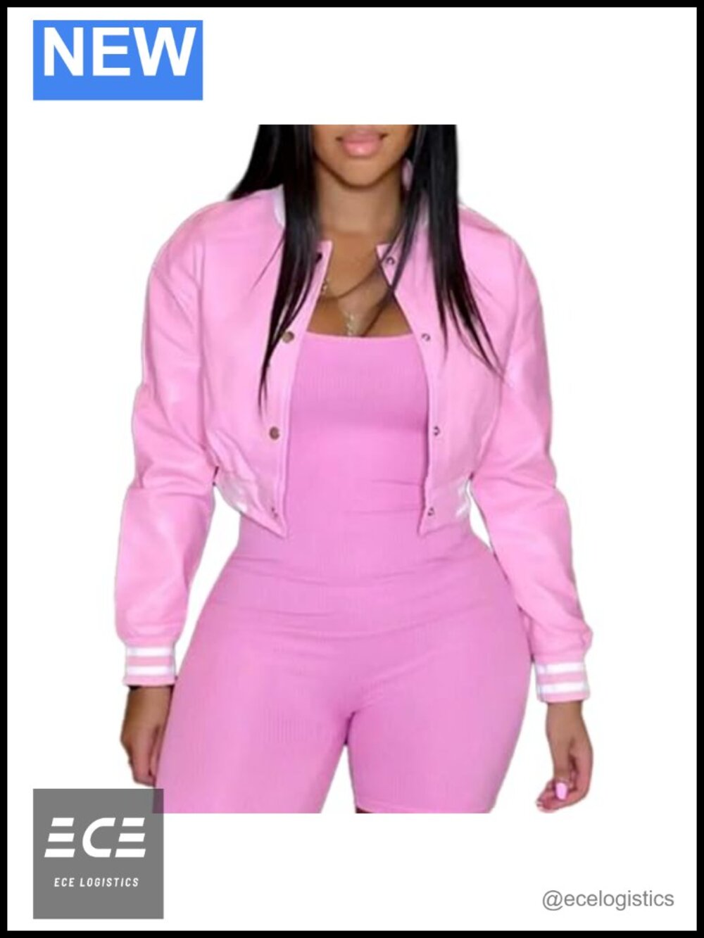 Faux Leather Varsity Jacket Cropped Baseball Bomber
